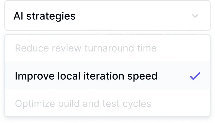 Implementation roadmap visualization displaying phased approach to AI adoption and developer experience optimization