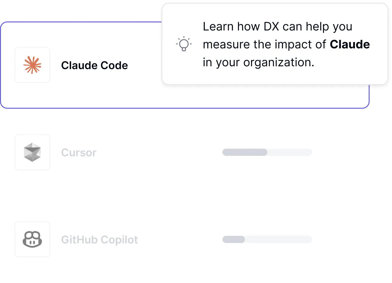 Data-driven vendor comparison interface displaying A/B test results for AI tool efficacy